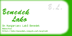 benedek lako business card